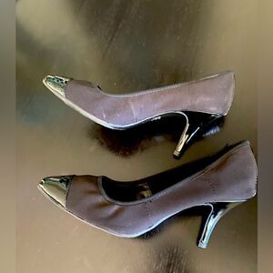 NEW Ellen Tracy Black Cap Toe Pointed Heels Pumps Womens Size 7.5 Stiletto